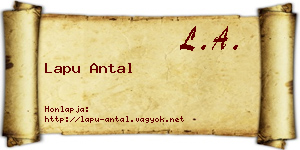 Lapu Antal névjegykártya